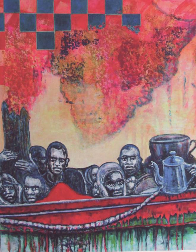 2011 Lise Juhl Uventede gæster,100x80, akryl på lærred,( 101 kunstnere red. Tom Jørgensen, ForlagetJA).jpg