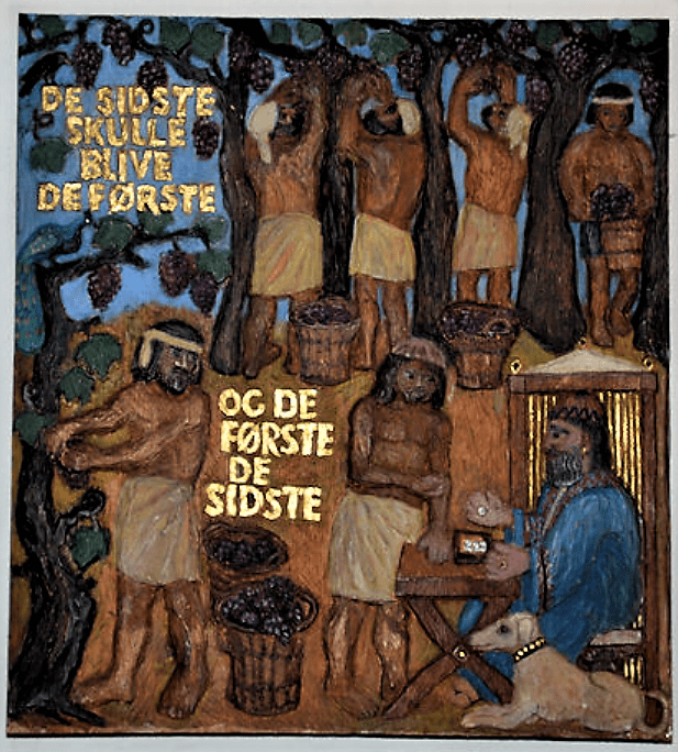 1983-85 Lis Stoltenberg Jyderup Kirke Arbejderne i vingården JK Skærmbillede 2019-02-03 16.58.12.png