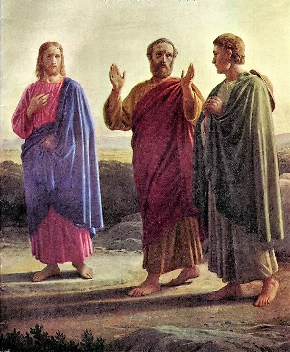 1869-70 Constantin Hansen Kristus kommer til de to discoiple på Vejen til Emmaus, udsnit, Egeskov, Fredericia