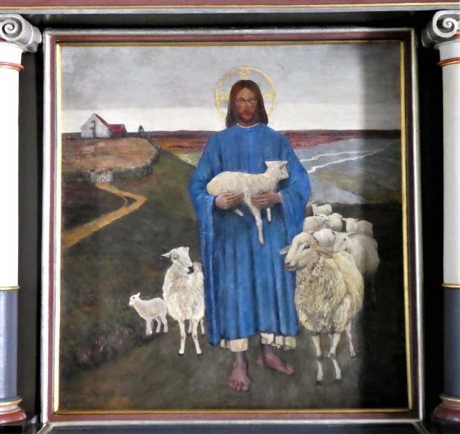 1894-5 Johan Rohde Fly, med Karup kirke i baggrunden, Claus P1010909.jpg