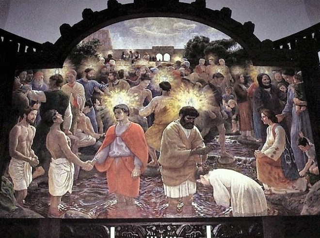 1896-1904 Niels Skovg. Tiden efter pinseunderet  altermaleri Imanuels k. Frederiksberg.jpg