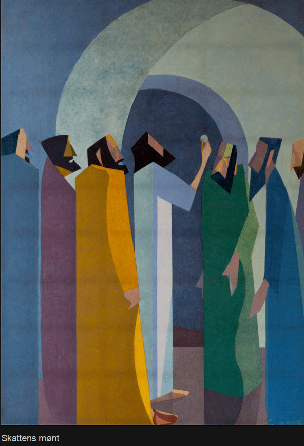 1983 John Sparre Christensen Skattens Mønt, del af triptykon Langeslund Jammerbugt.png