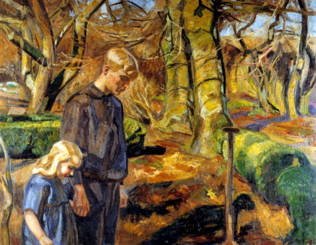 1917-1925 fritz-syberg-to-boern-begraver-en-fugl-1925